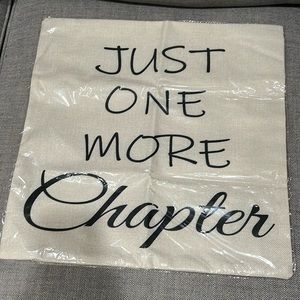 Just One More Chapter tweed cream pillow cover